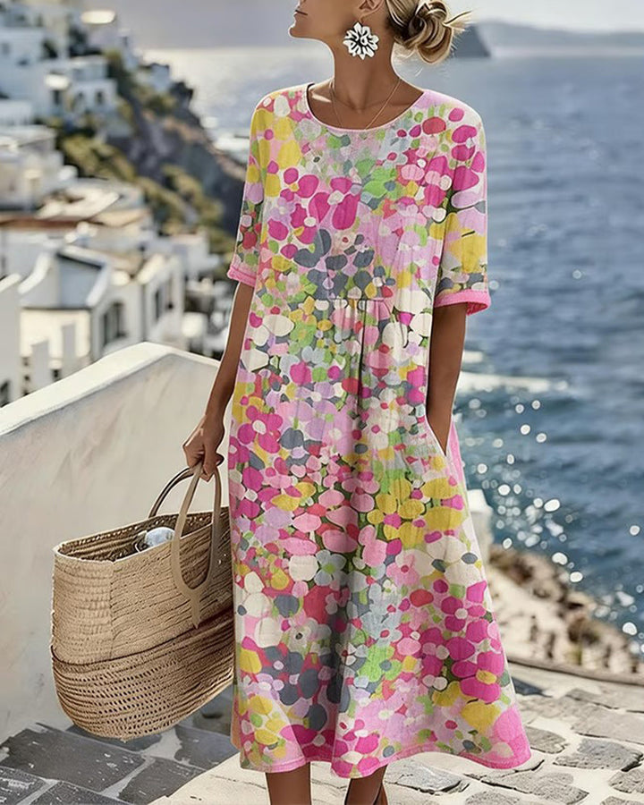 Helena | Vestido midi floral suelto y ligero