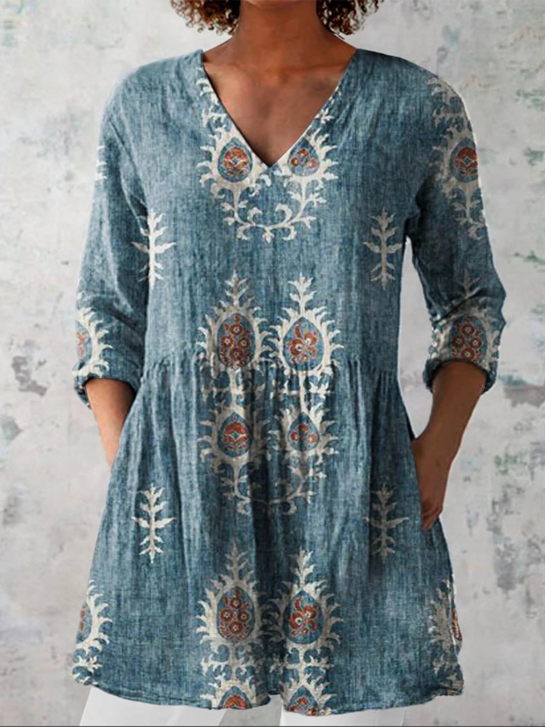 Providencia | Blusa Manga Larga con Escote en V