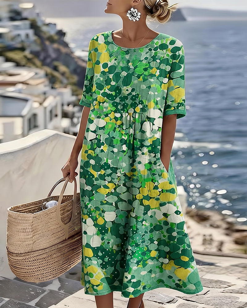 Helena | Vestido midi floral suelto y ligero