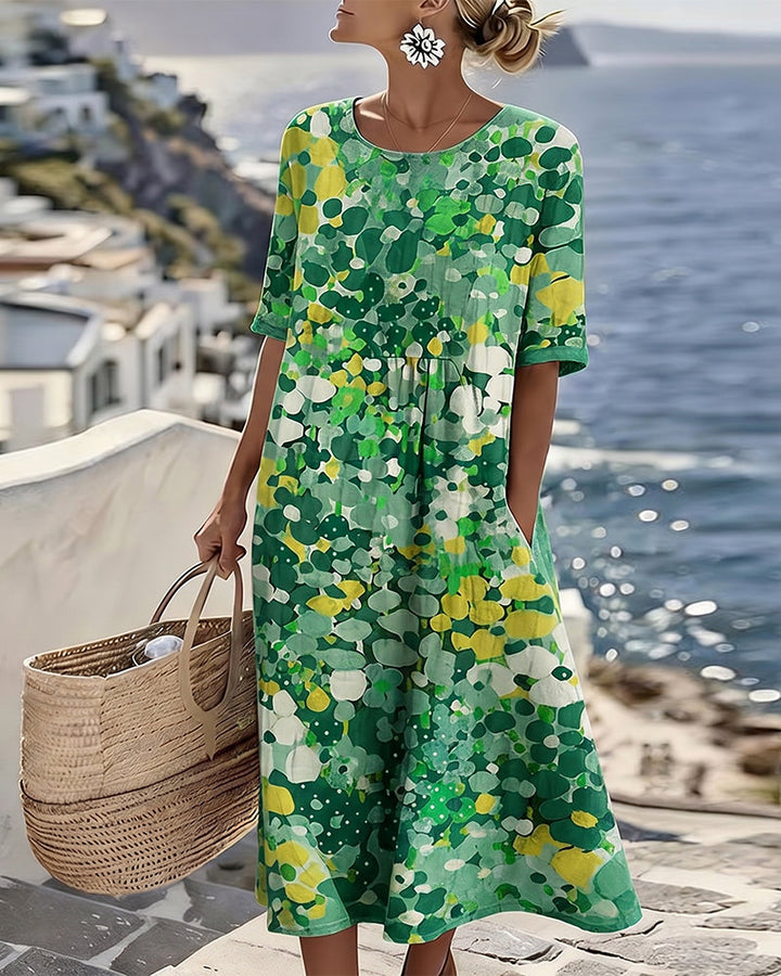 Helena | Vestido midi floral suelto y ligero