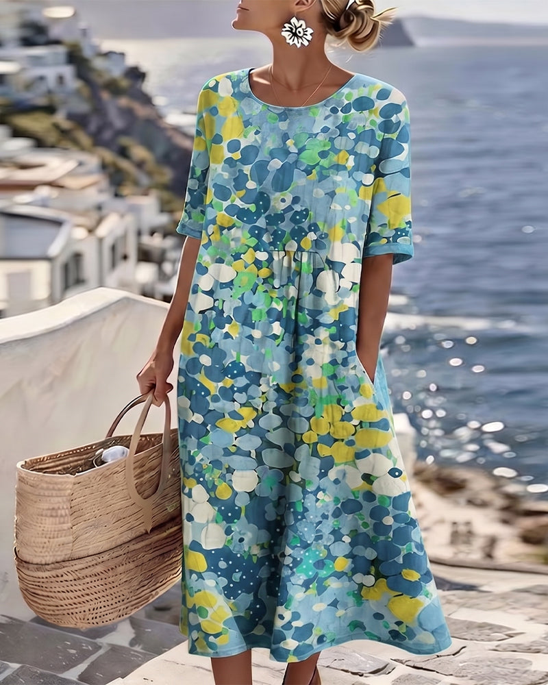 Helena | Vestido midi floral suelto y ligero