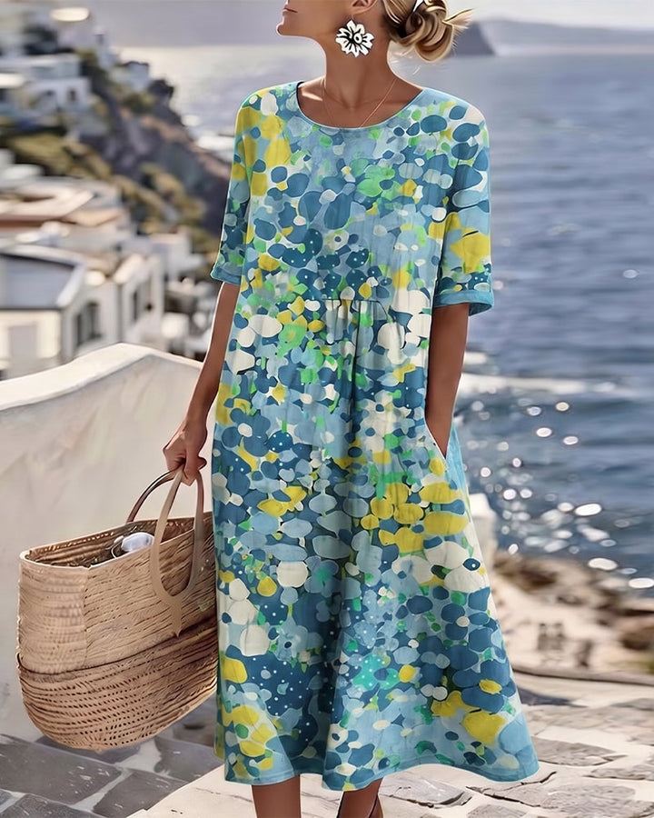Helena | Vestido midi floral suelto y ligero
